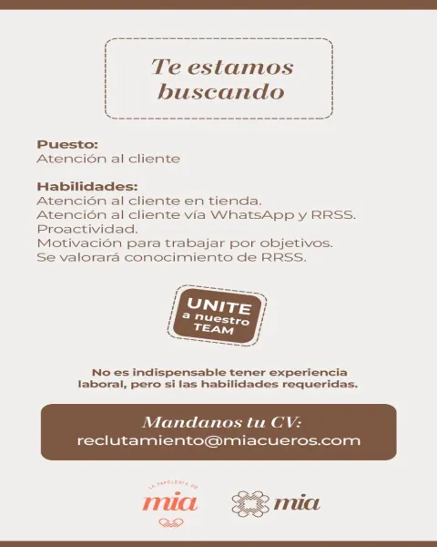 La Papelería Mía busca Personal para Atención al Cliente | Oportunidad laboral 2024
