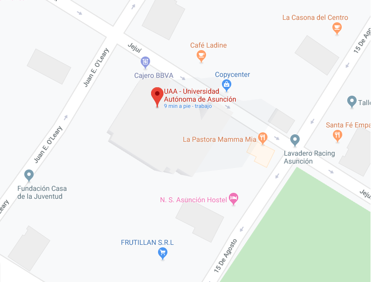 Mapa de ubicación de la sede Jejui de la UAA