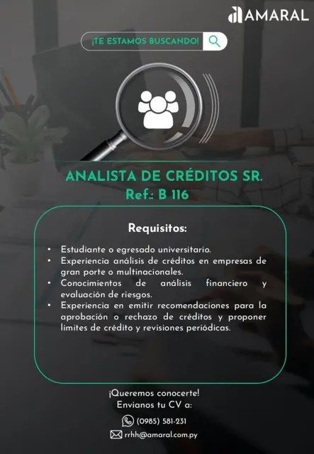 Analista de Créditos Sr.