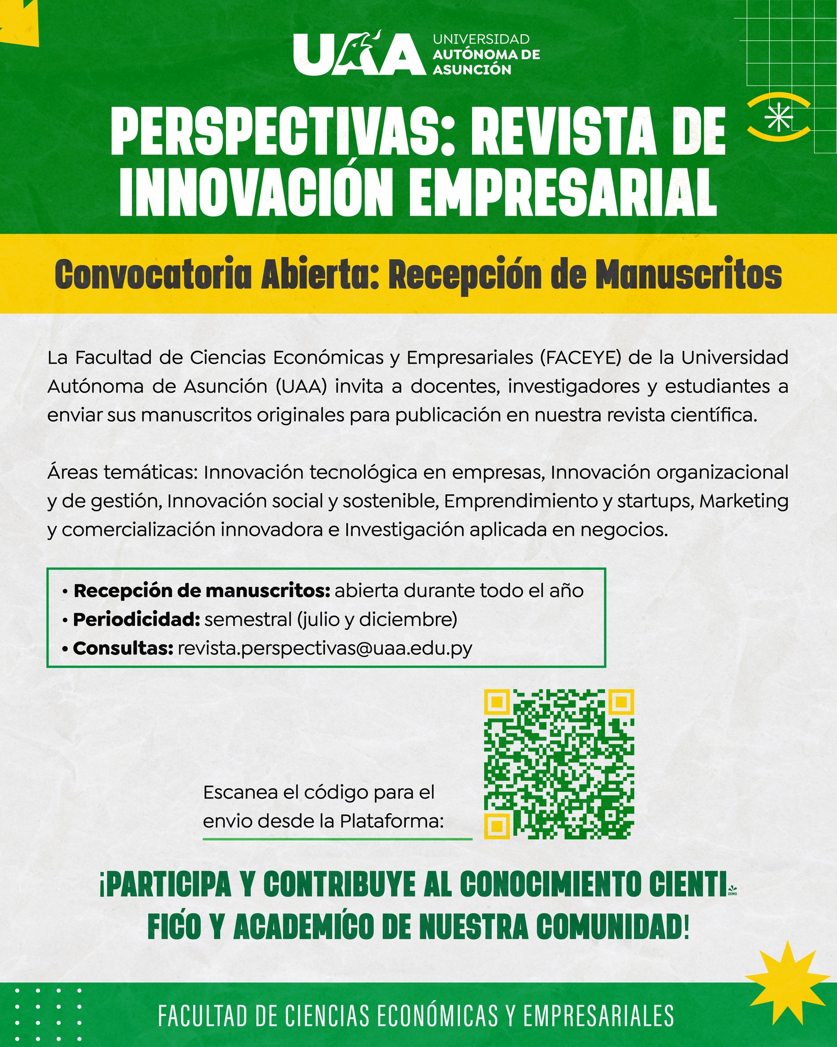 Convocatoria Abierta: Revista Perspectivas de Innovación Empresarial