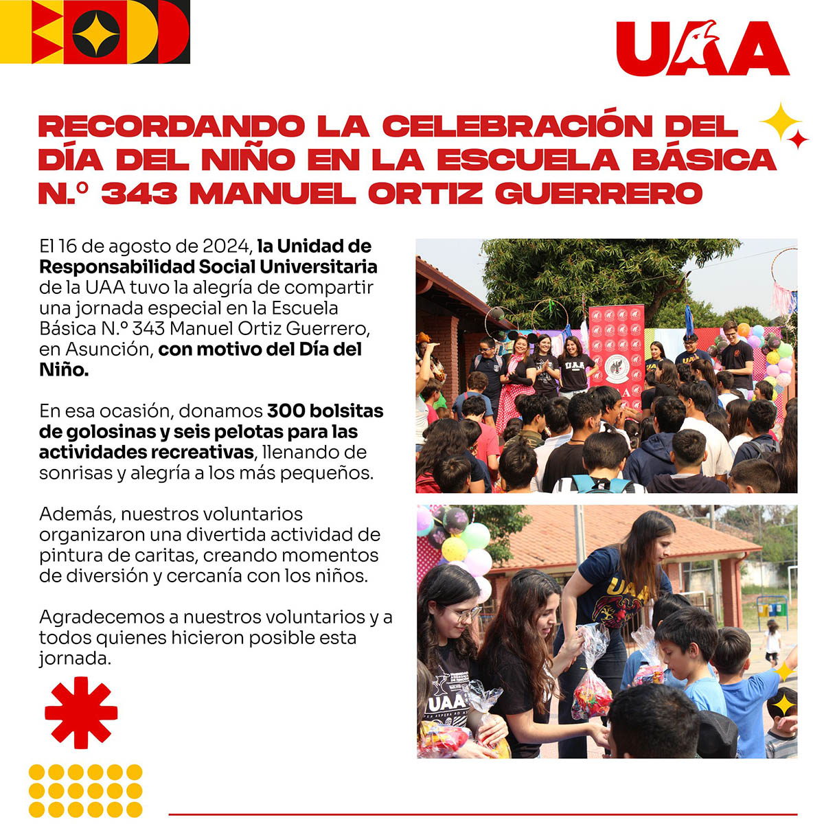 Celebración del Día del Niño en la Escuela Manuel Ortiz Guerrero