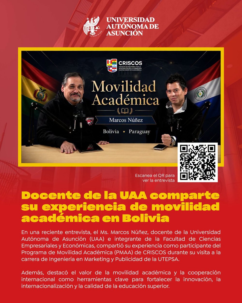Docente de la UAA comparte su experiencia de movilidad académica en Bolivia