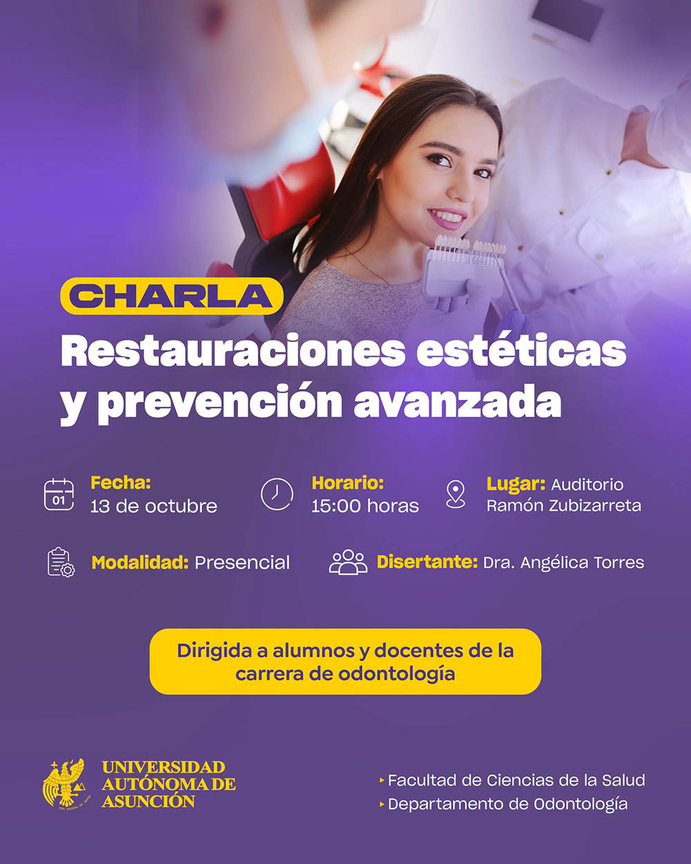 Jornada de Odontología sobre estética y prevención, 13 de octubre a las 15:00 h en el Auditorio Ramón Zubizarreta