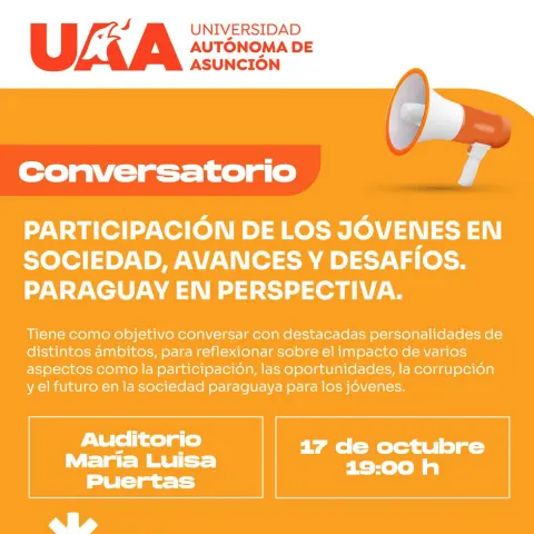 Conversatorio: Participación de los jóvenes en sociedad, avances y desafíos. Paraguay en perspectiva.