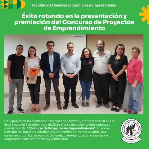 Éxito rotundo en la presentación y premiación del Concurso de Proyectos de Emprendimiento