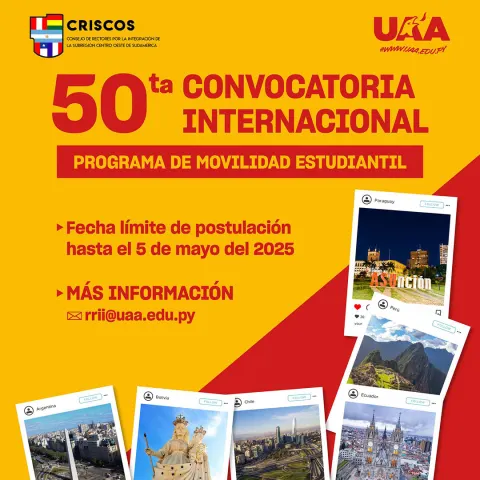 50.ª Convocatoria Internacional del Programa de Movilidad Estudiantil CRISCOS
