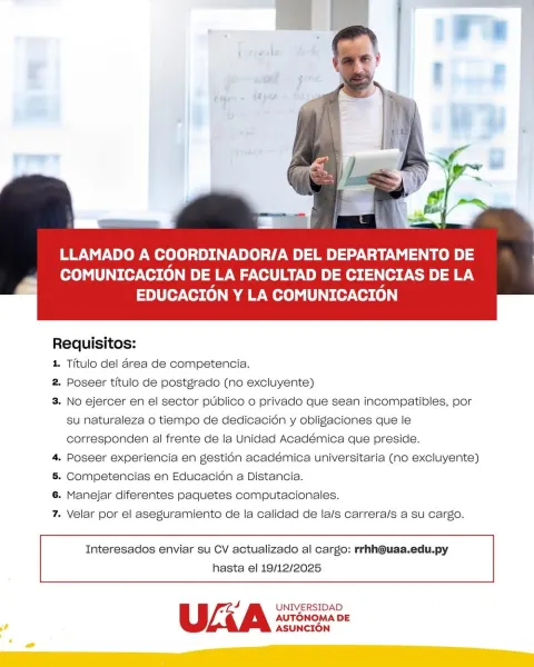 Coordinador/a del Departamento de Comunicación