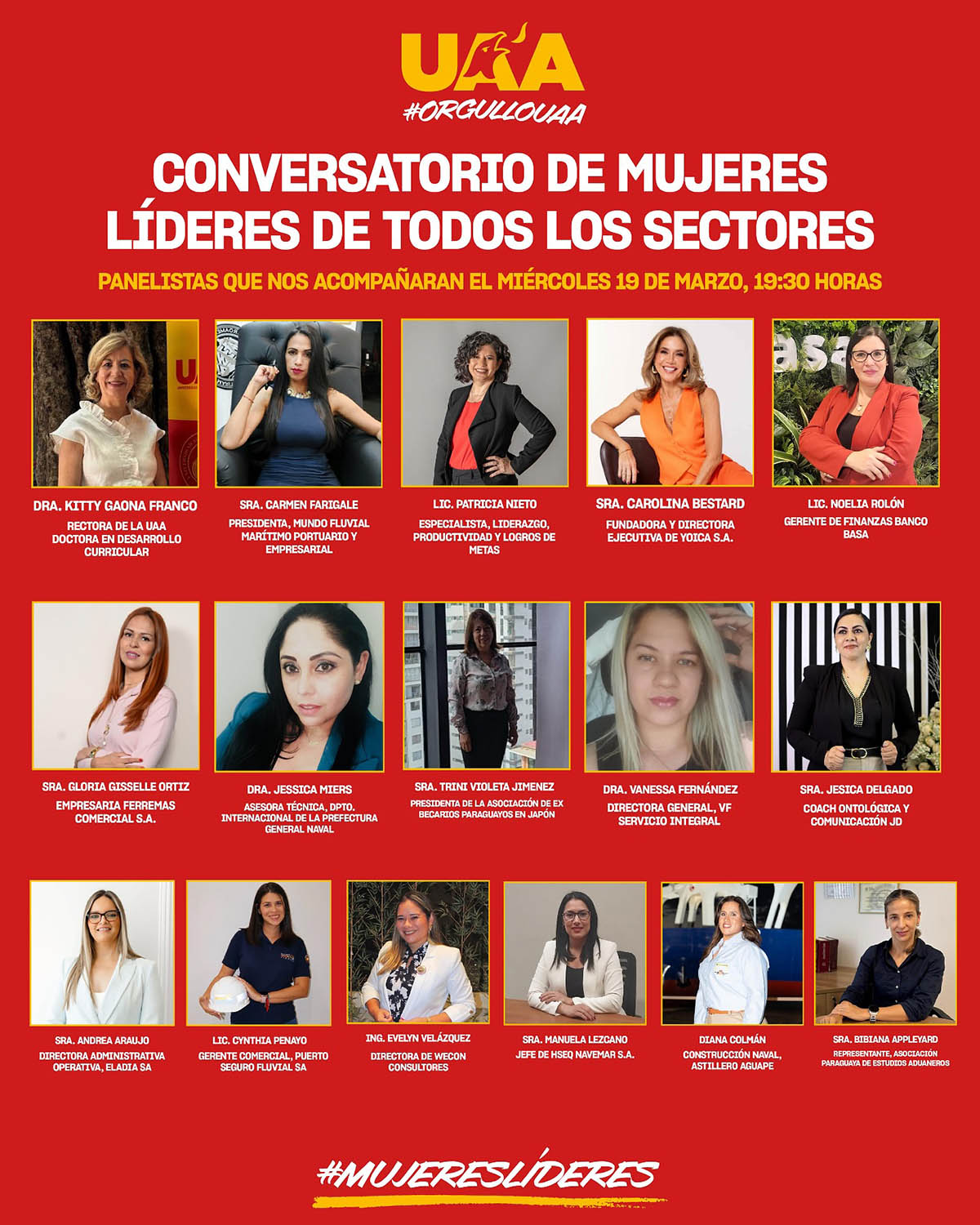 Conversatorio de Mujeres L&iacute;deres de Todos los Sectores - panelistas