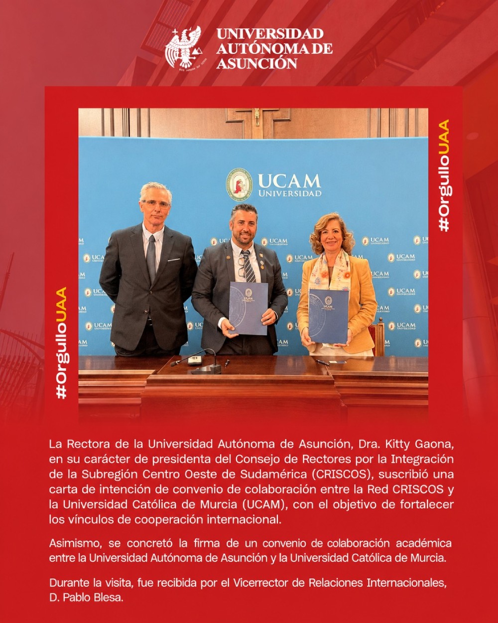 UAA fortalece vínculos internacionales con la Universidad Católica de Murcia