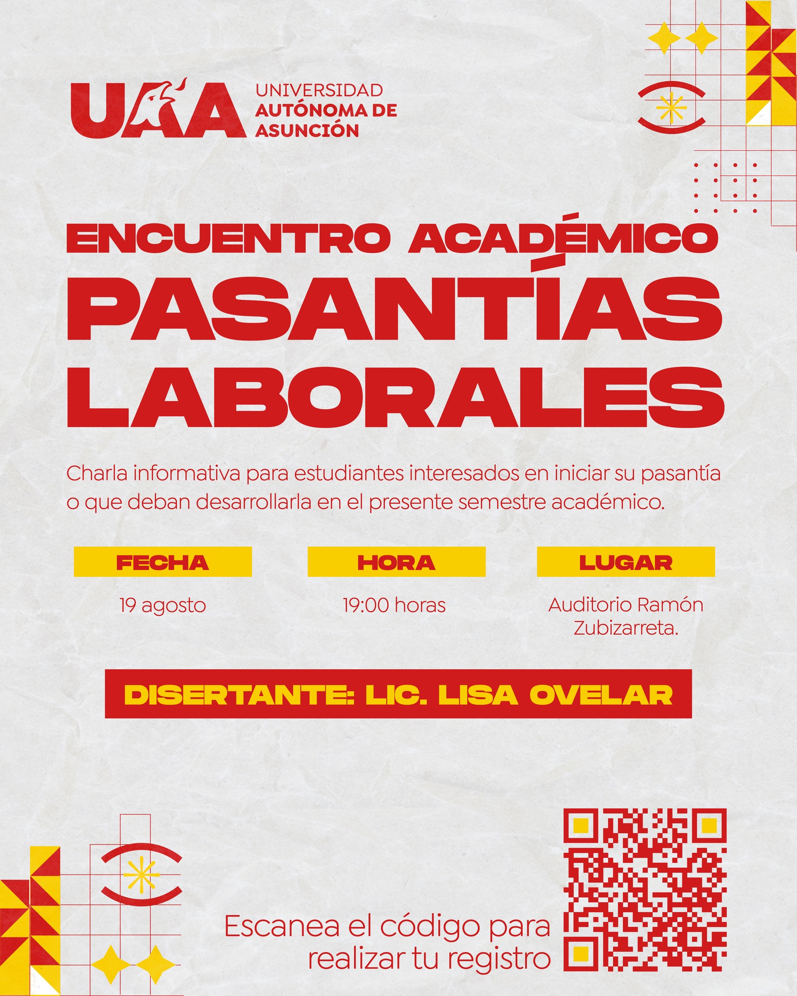 Participa del Encuentro Académico de Pasantías Laborales