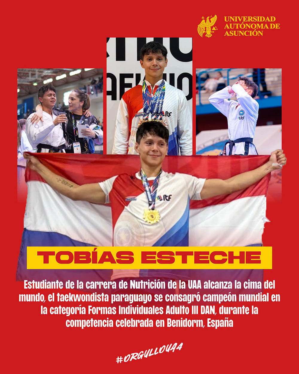 Tob&iacute;as Esteche, campe&oacute;n mundial de Taekwon-Do